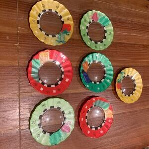 Vintage 90s Vikki Carroll Hand Painted Collectible Vegetable Plates Lot of 7